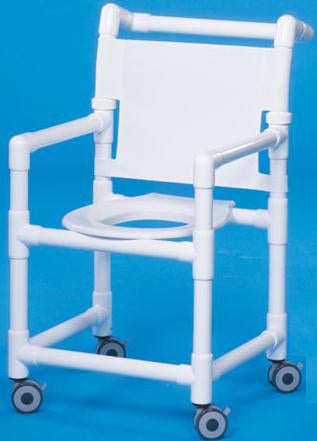 IPU Shower Chair Original Fixed Arm PVC Frame Mesh Back 17-1/4 Inch Seat Width