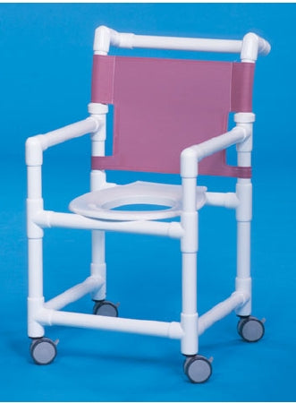 IPU Shower Chair Select Fixed Arm PVC Frame Mesh Back 18 Inch Seat Width