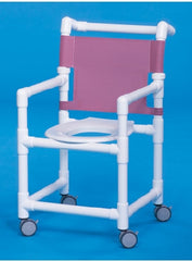 IPU Shower Chair Select Fixed Arm PVC Frame Mesh Back 18 Inch Seat Width