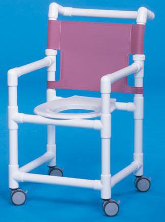 IPU Shower Chair Select Fixed Arm PVC Frame Mesh Back 18 Inch Seat Width