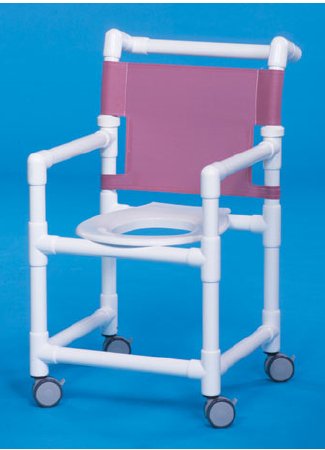 IPU Shower Chair Select Fixed Arm PVC Frame Mesh Back 18 Inch Seat Width