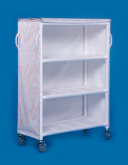 IPU Linen Cart with Cover 3 Shelves PVC 5 Inch Heavy Duty Casters, 2 Locking - M-703588-3174 - Each