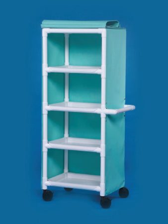 IPU Utility Cart PVC 31 X 66 X 20 Inch Teal 26 X 20 Inch Removable Shelves, 14.5 Inch Spacing