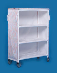 IPU Linen Cart with Cover 3 Shelves PVC 5 Inch Heavy Duty Casters, 2 Locking - M-703603-4554 - Each