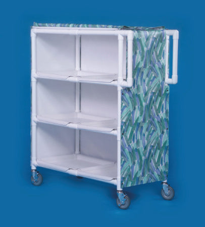 IPU Linen Cart with Cover 3 Shelves PVC 5 Inch Heavy Duty Casters, 2 Locking - M-703627-2029 - Each