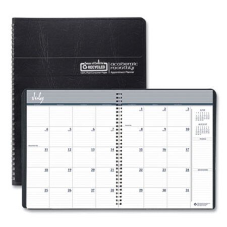 House of Doolittle™ Academic Ruled Monthly Planner, 14-Month July-August, 11 x 8.5, Black, 2021-2022