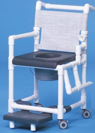 IPU Commode / Shower Chair ipu® Drop Arm - Left PVC Frame Mesh Back 17-1/4 Inch Seat Width