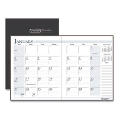 House of Doolittle™ Recycled Ruled Planner with Stitched Leatherette Cover, 11 x 8.5, Black, 2020-2022