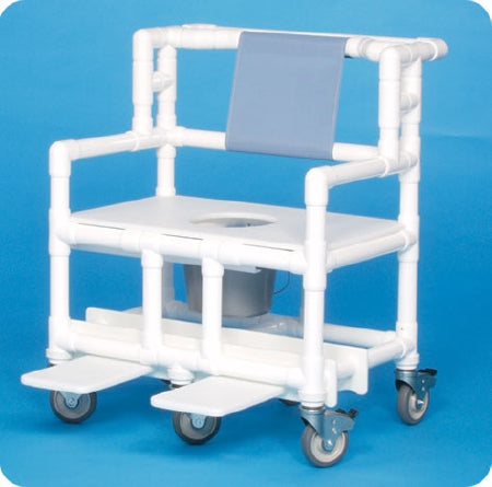 IPU Bariatric Commode / Shower Chair ipu® Fixed Arm PVC Frame Mesh Back 28 Inch Seat Width
