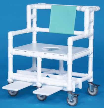 IPU Bariatric Shower Chair ipu® Fixed Arm PVC Frame Mesh Back 28 Inch Seat Width