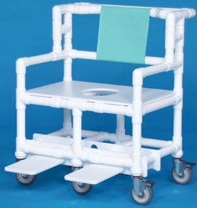 IPU Bariatric Shower Chair ipu® Fixed Arm PVC Frame Mesh Back 28 Inch Seat Width