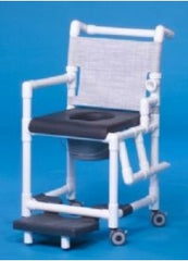 IPU Commode / Shower Chair ipu® Drop Arm - Left PVC Frame Mesh Back 17-1/4 Inch Seat Width