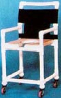 IPU Shower Chair ipu® Fixed Arm PVC Frame Mesh Back 17-1/4 Inch Seat Width