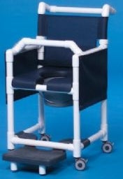 IPU Commode / Shower Chair ipu® Fixed Arm PVC Frame Mesh Back 17-1/4 Inch Seat Width