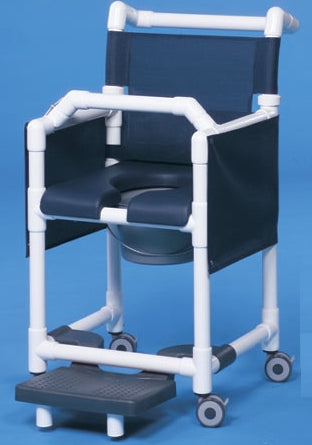 IPU Commode / Shower Chair ipu® Fixed Arm PVC Frame Mesh Back 17-1/4 Inch Seat Width