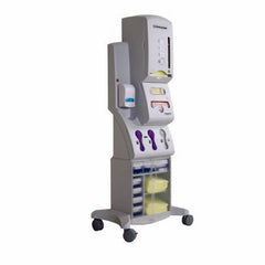 O&M Halyard Inc PPE Dispenser Rolling Stand White 19.6 X 17.3 X 50-1/2 Inch Powder-Coated Steel