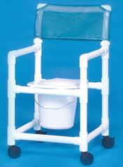 IPU Commode / Shower Chair ipu® With Arms PVC Frame Mesh Back 17-1/4 Inch Seat Width