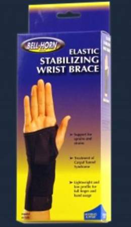 DJO Wrist Brace Bell-Horn® Stabilizing Low Profile Cotton / Elastic Right Hand Black Large