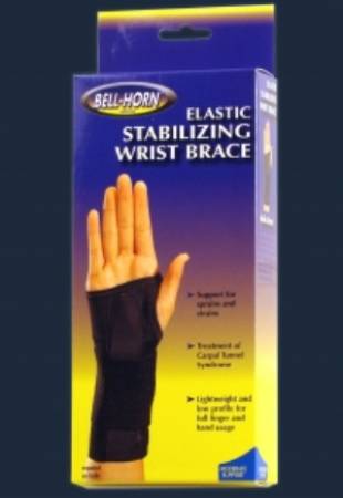 DJO Wrist Brace Bell-Horn® Stabilizing Low Profile Cotton / Elastic Right Hand Black X-Small