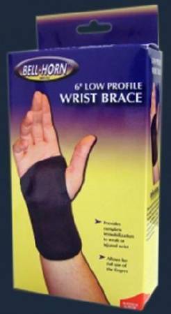 DJO Wrist Brace Bell-Horn® Stabilizing Preformed / Low Profile Cotton / Elastic Left Hand Black Large