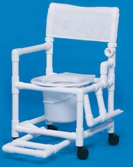 IPU Commode / Shower Chair Standard Drop Arm - Left PVC Frame Mesh Back 17-1/4 Inch Seat Width