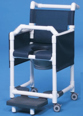 IPU Commode / Shower Chair ipu® Fixed Arm PVC Frame Mesh Back 17-1/4 Inch Seat Width