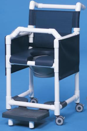 IPU Commode / Shower Chair ipu® Fixed Arm PVC Frame Mesh Back 17-1/4 Inch Seat Width