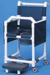 IPU Commode / Shower Chair ipu® Fixed Arm PVC Frame Mesh Back 17-1/4 Inch Seat Width