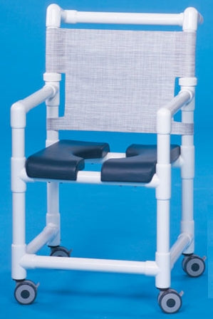 IPU Shower Chair ipu® Fixed Arm PVC Frame Mesh Back 17-1/4 Inch Seat Width