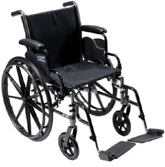 Drive Medical Lightweight Wheelchair drive™ Cruiser III Dual Axle Full Length Arm Flip Back / Removable Padded Arm Style Elevating Legrest Black Upholstery 20 Inch Seat Width 350 lbs. Weight Capacity