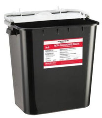 Bemis Healthcare RCRA Waste Container Bemis™ Sentinel 15-7/8 H X 16-1/2 L X 11-13/16 W Inch 8 Gallon Black Base / White Lid Gasketed Hinged Lid