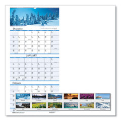 House of Doolittle™ Recycled Scenic Landscapes Three-Month/Page Wall Calendar, 12.25 x 26, 2020-2022