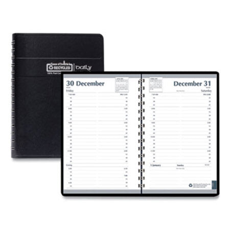 House of Doolittle™ Daily Appointment Book, 15-Minute Appointments, 8 x 5, Black, 2021