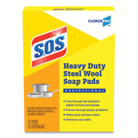 S.O.S.® Steel Wool Soap Pad, 15 Pads/Box