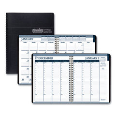 House of Doolittle™ Recycled Wirebound Weekly/Monthly Planner, 11 x 8.5, Black Leatherette, 2021