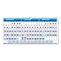 House of Doolittle™ Recycled Three-Month Horizontal Wall Calendar, 17 x 8, 14-Month, 2020-2022