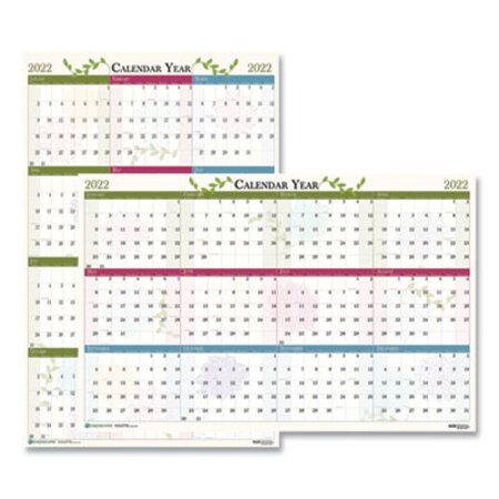 House of Doolittle™ Recycled Floral Reversible/Erasable Wall Calendar, 24 x 37, 2021