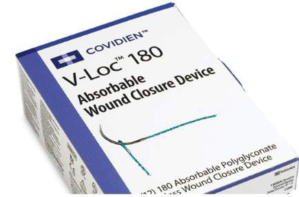 Suture with Needle V-Loc 180 Wound Closure Device Absorbable Uncoated Clear Suture Barbed Monofilament Polyglyconate Size 3 - 0 12 Inch Suture 1-Needle 19 mm Length 3/8 Circle Reverse Cutting Needle