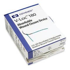 Suture with Needle V-Loc 180 Wound Closure Device Absorbable Uncoated Clear Suture Barbed Monofilament Polyglyconate Size 3 - 0 12 Inch Suture 1-Needle 24 mm Length 3/8 Circle Reverse Cutting Needle