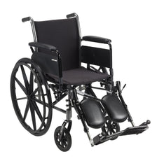 Drive Medical Lightweight Wheelchair drive™ Cruiser III Dual Axle Full Length Arm Flip Back / Removable Padded Arm Style Elevating Legrest Black Upholstery 16 Inch Seat Width 300 lbs. Weight Capacity