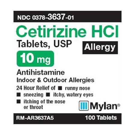 Mylan Pharmaceuticals Allergy Relief 10 mg Strength Tablet 100 per Bottle