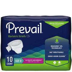First Quality Unisex Adult Incontinence Brief Prevail® Bariatric Size B Disposable Heavy Absorbency - M-707285-4943 - Case of 4