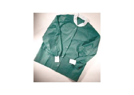 Molnlycke Warm-Up Jacket Barrier® Blue Medium Hip Length Disposable