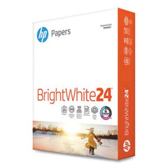 HP Papers Brightwhite24 Paper, 100 Bright, 24lb, 8.5 x 11, Bright White, 500/Ream