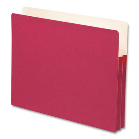 Smead® Colored File Pockets, 1.75" Expansion, Letter Size, Red