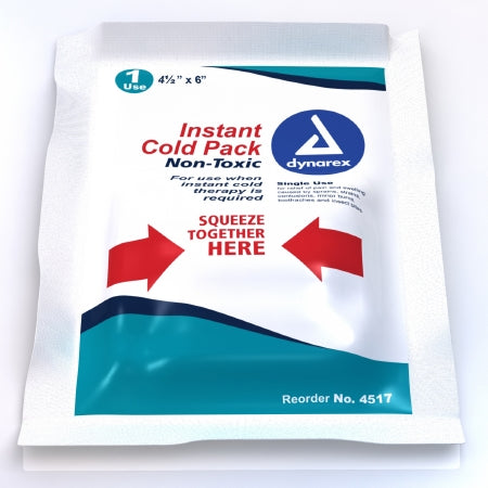 Dynarex Instant Cold Pack Dynarex® Non-Toxic General Purpose One Size Fits Most 4 X 5 Inch Plastic / Urea / Water Disposable