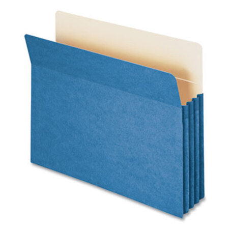 Smead® Colored File Pockets, 3.5" Expansion, Letter Size, Blue