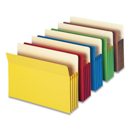 Smead® Colored File Pockets, 3.5" Expansion, Legal Size, Assorted, 5/Pack