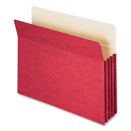 Smead® Colored File Pockets, 3.5" Expansion, Letter Size, Red