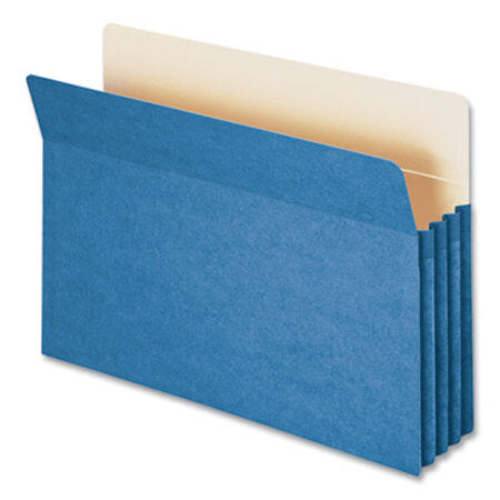 Smead® Colored File Pockets, 3.5" Expansion, Legal Size, Blue